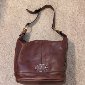 Fossil Brown Leather Shoulder Bag